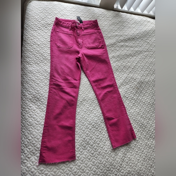 Zara Vibrant Pink Flared Pants - Picture 1 of 7